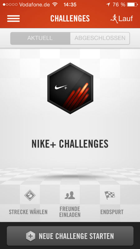 Nike+ Running App Screenshot
