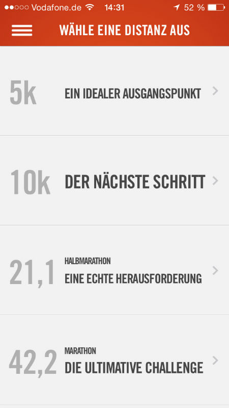 Nike+ Running App Screenshot