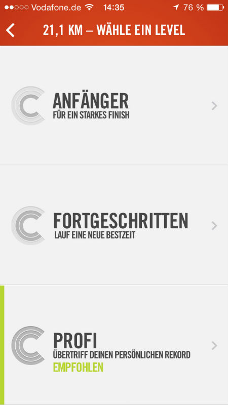 Nike+ Running App Screenshot