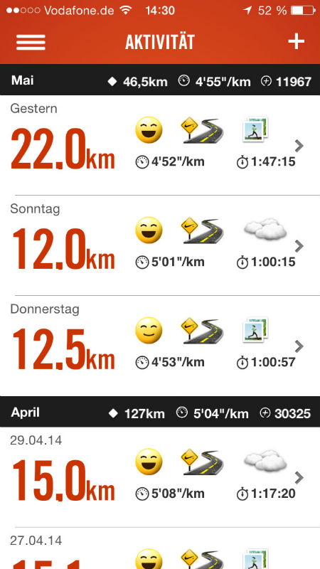 Nike+ Running App Screenshot