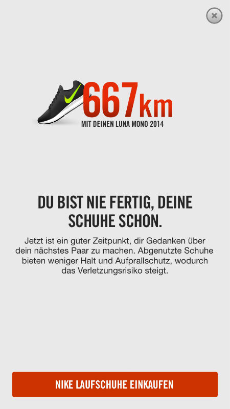 Nike+ Running App Screenshot