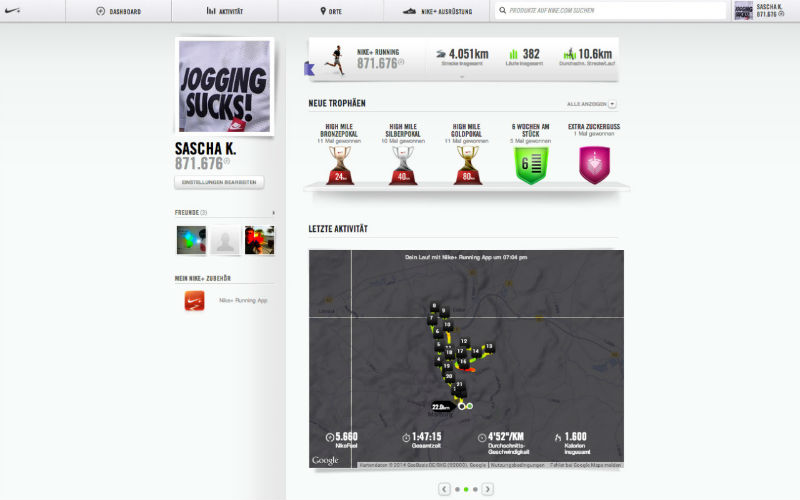 Nike+ Running App Screenshot