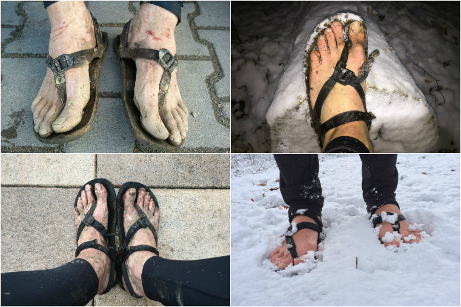 Luna Sandals Leadville Pacer in Matsch und Schnee