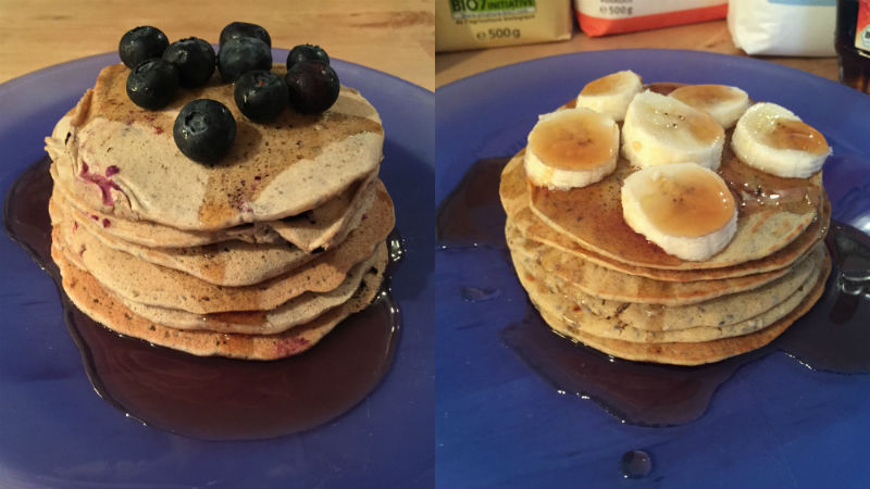 Blueberry Pancakes, Banana Pancakes, Blaubeerpfannkuchen