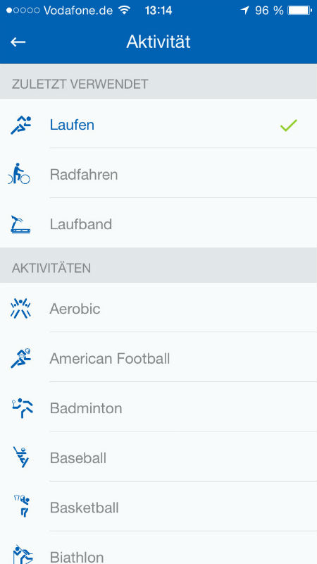 Runtastic PRO App Screenshot