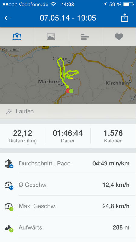 Runtastic PRO App Screenshot
