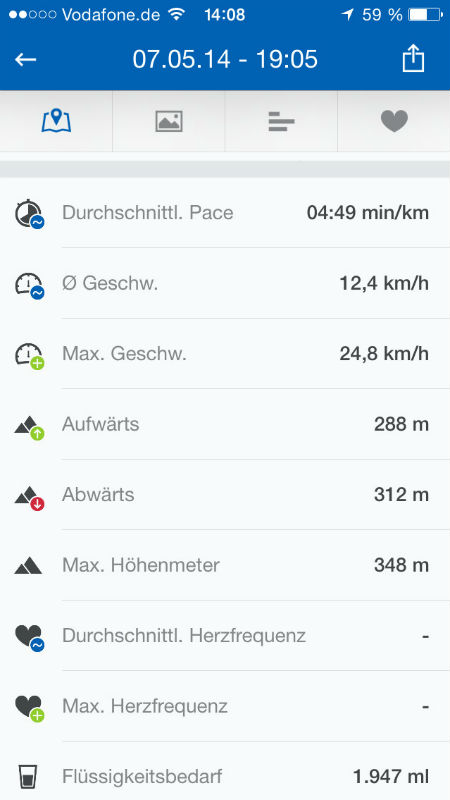Runtastic PRO App Screenshot