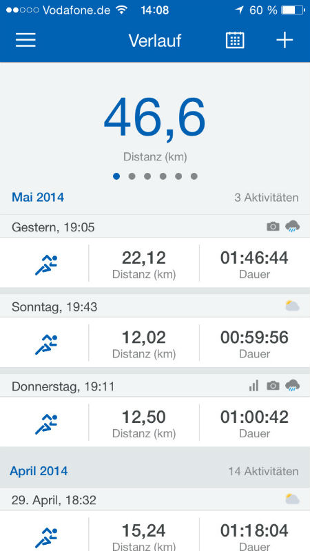 Runtastic PRO App Screenshot