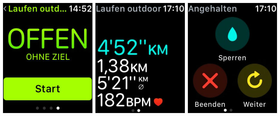 Apple Watch Training, Laufen outdoor