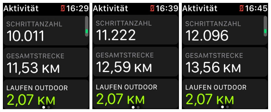 Apple Watch, Aktivität, Schrittzähler